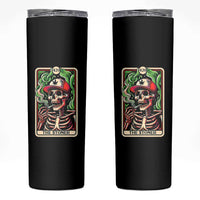 Skeleton 420 The Stoner Skinny Tumbler Retro Tarot Card Weed Lover Cannabis Trippy Vibes
