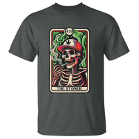 Skeleton 420 The Stoner T Shirt Retro Tarot Card Weed Lover Cannabis Trippy Vibes