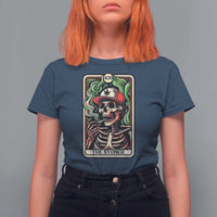 Skeleton 420 The Stoner T Shirt For Women Retro Tarot Card Weed Lover Cannabis Trippy Vibes