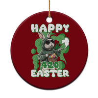 Happy 420 Easter Ceramic Ornament Funny Smoking Easter Bunny - Wonder Print Shop