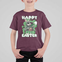 Happy 420 Easter T Shirt For Kid Funny Smoking Easter Bunny
