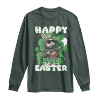 Happy 420 Easter Long Sleeve Shirt Funny Smoking Easter Bunny
