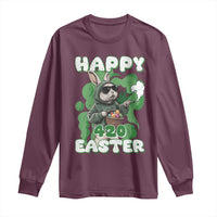 Happy 420 Easter Long Sleeve Shirt Funny Smoking Easter Bunny