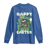 Happy 420 Easter Long Sleeve Shirt Funny Smoking Easter Bunny