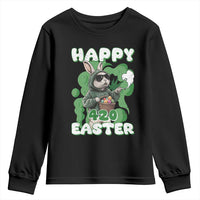 Happy 420 Easter Youth Sweatshirt Funny Smoking Easter Bunny