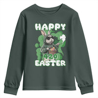 Happy 420 Easter Youth Sweatshirt Funny Smoking Easter Bunny