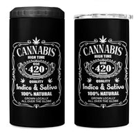 Funny Cannabis High Time 4 in 1 Can Cooler Tumbler Old 420 Quality Indica & Sativa Weed