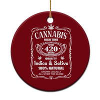 Funny Cannabis High Time Ceramic Ornament Old 420 Quality Indica & Sativa Weed - Wonder Print Shop
