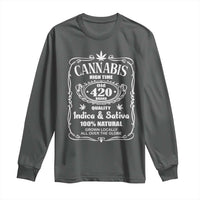 Funny Cannabis High Time Long Sleeve Shirt Old 420 Quality Indica & Sativa Weed