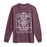 Funny Cannabis High Time Long Sleeve Shirt Old 420 Quality Indica & Sativa Weed
