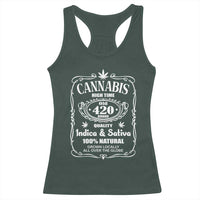 Funny Cannabis High Time Racerback Tank Top Old 420 Quality Indica & Sativa Weed