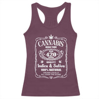 Funny Cannabis High Time Racerback Tank Top Old 420 Quality Indica & Sativa Weed