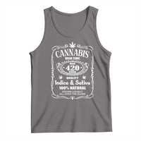Funny Cannabis High Time Tank Top Old 420 Quality Indica & Sativa Weed