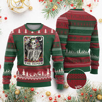Skeleton 420 Cannabis Ugly Christmas Sweater Tarot Card The Stoner Weed Lover - Wonder Print Shop