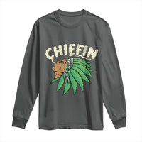 Chiefin Weed Smoking Long Sleeve Shirt Funny 420 Cannabis Pot THC Smoker