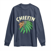 Chiefin Weed Smoking Long Sleeve Shirt Funny 420 Cannabis Pot THC Smoker