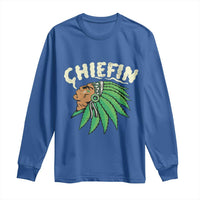 Chiefin Weed Smoking Long Sleeve Shirt Funny 420 Cannabis Pot THC Smoker