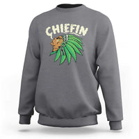 Chiefin Weed Smoking Sweatshirt Funny 420 Cannabis Pot THC Smoker