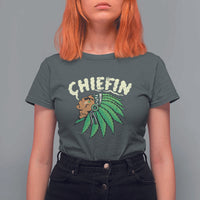 Chiefin Weed Smoking T Shirt For Women Funny 420 Cannabis Pot THC Smoker