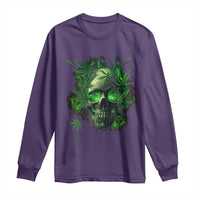 Marijuana Skull Long Sleeve Shirt Smoke Weed Cannabis 420 Pot Leaf