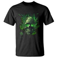 Marijuana Skull T Shirt Smoke Weed Cannabis 420 Pot Leaf