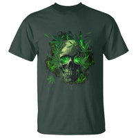 Marijuana Skull T Shirt Smoke Weed Cannabis 420 Pot Leaf