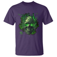 Marijuana Skull T Shirt Smoke Weed Cannabis 420 Pot Leaf