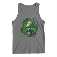 Marijuana Skull Tank Top Smoke Weed Cannabis 420 Pot Leaf