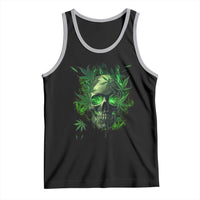 Marijuana Skull Tank Top Smoke Weed Cannabis 420 Pot Leaf