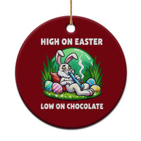 Happy 420 Easter Ceramic Ornament Funny Bunny Marijuana Cannabis Weed - Wonder Print Shop