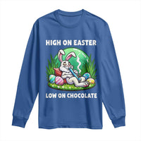 Happy 420 Easter Long Sleeve Shirt Funny Bunny Marijuana Cannabis Weed