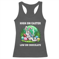 Happy 420 Easter Racerback Tank Top Funny Bunny Marijuana Cannabis Weed