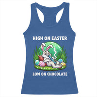Happy 420 Easter Racerback Tank Top Funny Bunny Marijuana Cannabis Weed