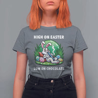 Happy 420 Easter T Shirt For Women Funny Bunny Marijuana Cannabis Weed