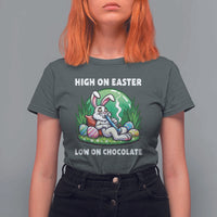 Happy 420 Easter T Shirt For Women Funny Bunny Marijuana Cannabis Weed