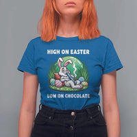 Happy 420 Easter T Shirt For Women Funny Bunny Marijuana Cannabis Weed