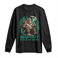 Funny Sasquatch Marijuana Long Sleeve Shirt Bigfoot Stole My Weed Vintage 420