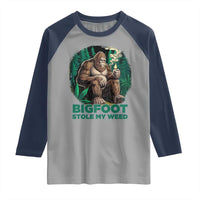 Funny Sasquatch Marijuana Raglan Shirt Bigfoot Stole My Weed Vintage 420