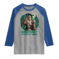 Funny Sasquatch Marijuana Raglan Shirt Bigfoot Stole My Weed Vintage 420