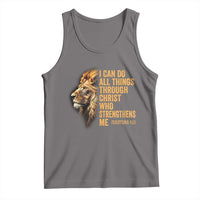 Christian Faith Tank Top Philippians 4:13 Religious Lion Strengthens