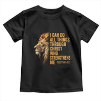 Christian Faith Toddler T Shirt Philippians 4:13 Religious Lion Strengthens