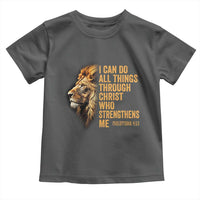Christian Faith Toddler T Shirt Philippians 4:13 Religious Lion Strengthens