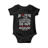 Christian Biker Baby Onesie Lord Said Go Out Into Highways Faith Motorcycle