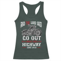Christian Biker Racerback Tank Top Lord Said Go Out Into Highways Faith Motorcycle