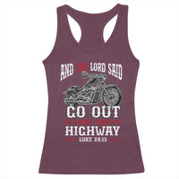 Christian Biker Racerback Tank Top Lord Said Go Out Into Highways Faith Motorcycle