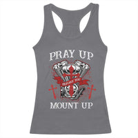 Christian Biker Racerback Tank Top Pray Up Before You Mount Up Faith