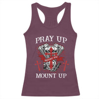 Christian Biker Racerback Tank Top Pray Up Before You Mount Up Faith