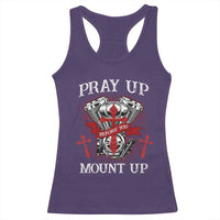 Christian Biker Racerback Tank Top Pray Up Before You Mount Up Faith