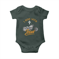 Christian Biker Baby Onesie I Ride With Jesus Faith Motorcycle