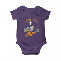 Christian Biker Baby Onesie I Ride With Jesus Faith Motorcycle